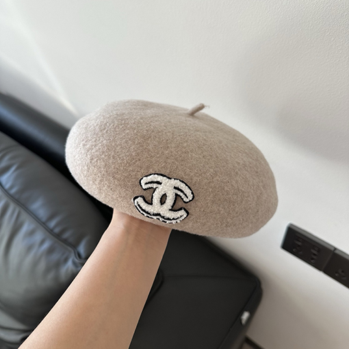 シャネル ウールのベレー帽