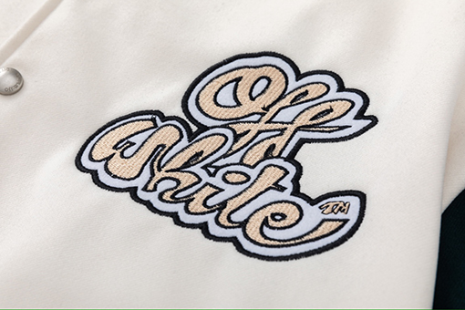 オフホワイトコピー off white カップルけ刺繍入りベースボールジャケットウールコート