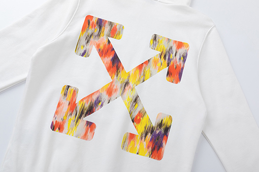 オフホワイト off white カラフルな矢印のゆったりフード付きスウェットシャツ