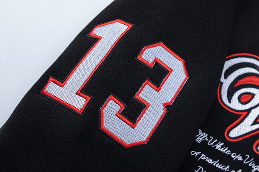 オフホワイト off white 新モデルカップルけ刺繍入りベースボールジャケットウールコート