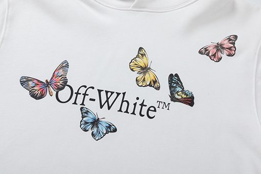 オフホワイトスーパーコピー off white バタフライルーズフード付きスウェットシャツ