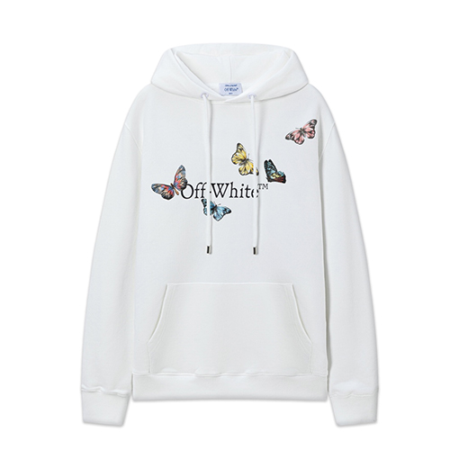 オフホワイトスーパーコピー off white バタフライルーズフード付きスウェットシャツ