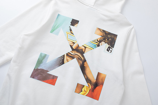 オフホワイト off white 新しいカラフルな矢印のゆったりとしたフード付きスウェットシャツ