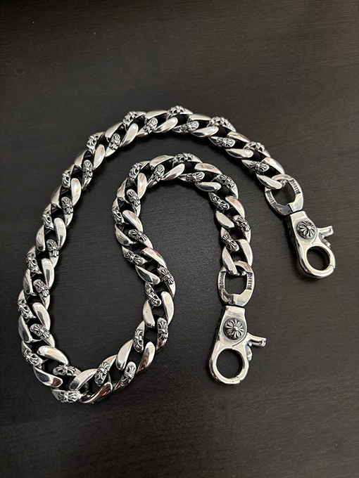 クロムハーツ ヴィンテージ風のロブスターバックルクロス柄のトラウザーチェーン/バッグチェーン