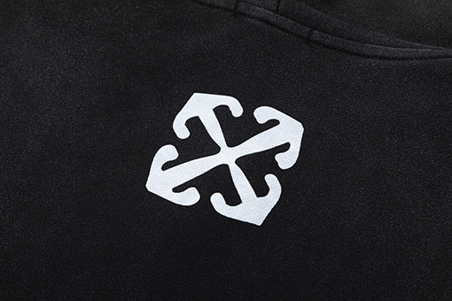 オフホワイト off white 新しい肖像油絵風460gウォッシュドフード付きスウェットシャツ