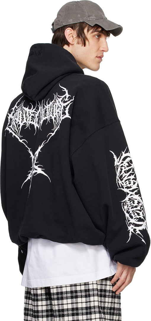 ヴェトモン ナノエラスティックプリントのダブルレイヤーフード付きスウェットシャツ