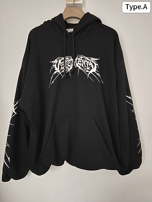 ヴェトモン ナノエラスティックプリントのダブルレイヤーフード付きスウェットシャツ