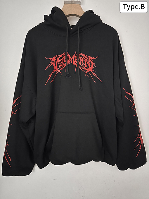 ヴェトモン ナノエラスティックプリントのダブルレイヤーフード付きスウェットシャツ