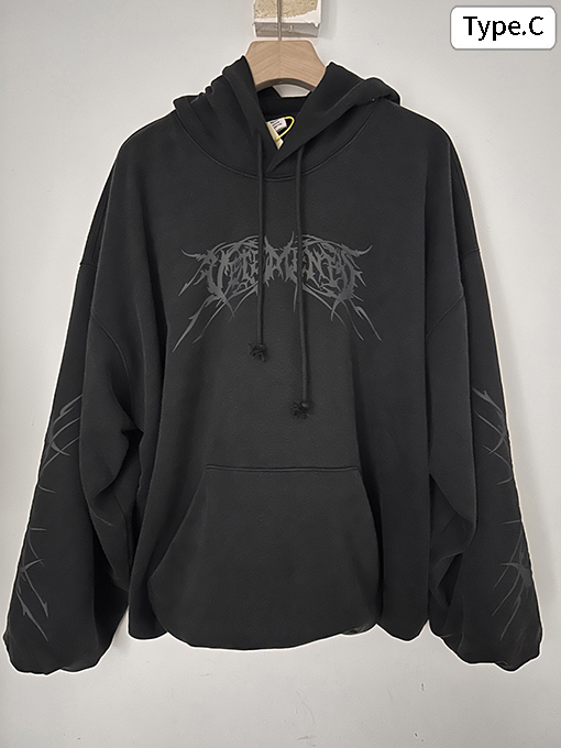 ヴェトモン ナノエラスティックプリントのダブルレイヤーフード付きスウェットシャツ