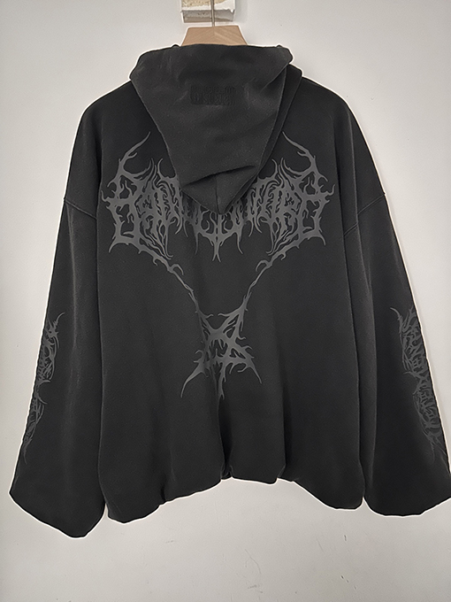 ヴェトモン ナノエラスティックプリントのダブルレイヤーフード付きスウェットシャツ