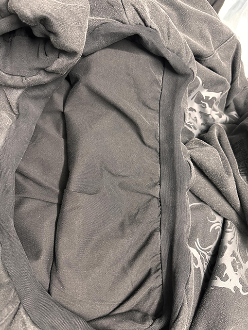 ヴェトモン ナノエラスティックプリントのダブルレイヤーフード付きスウェットシャツ