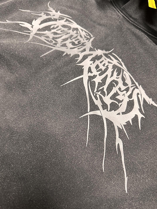 ヴェトモン ナノエラスティックプリントのダブルレイヤーフード付きスウェットシャツ