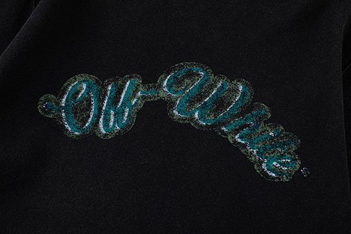 オフホワイト off white 肖像油絵風 460g ウォッシュフード付きスウェットシャツ