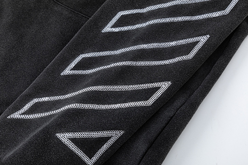 オフホワイト off white 重なり合う矢印を描いた肖像油絵460gのウォッシュみフード付きスウェットシャツ