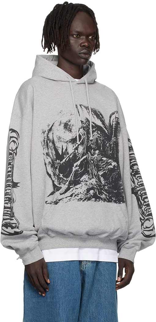 ヴェトモン フロントとバックスリーブ付きのナノウォーターマークフード付きスウェットシャツ