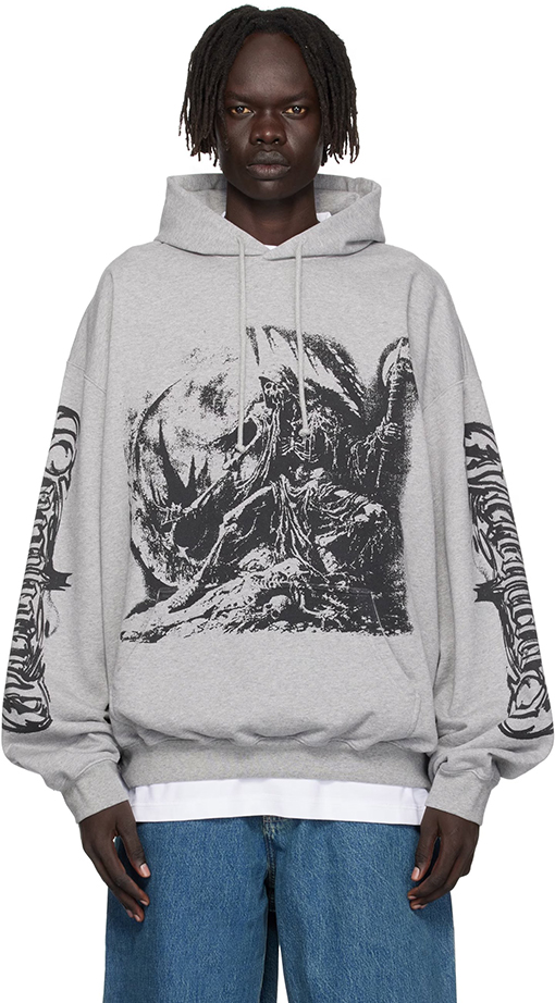 ヴェトモン フロントとバックスリーブ付きのナノウォーターマークフード付きスウェットシャツ