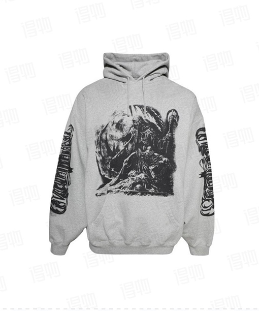 ヴェトモン フロントとバックスリーブ付きのナノウォーターマークフード付きスウェットシャツ