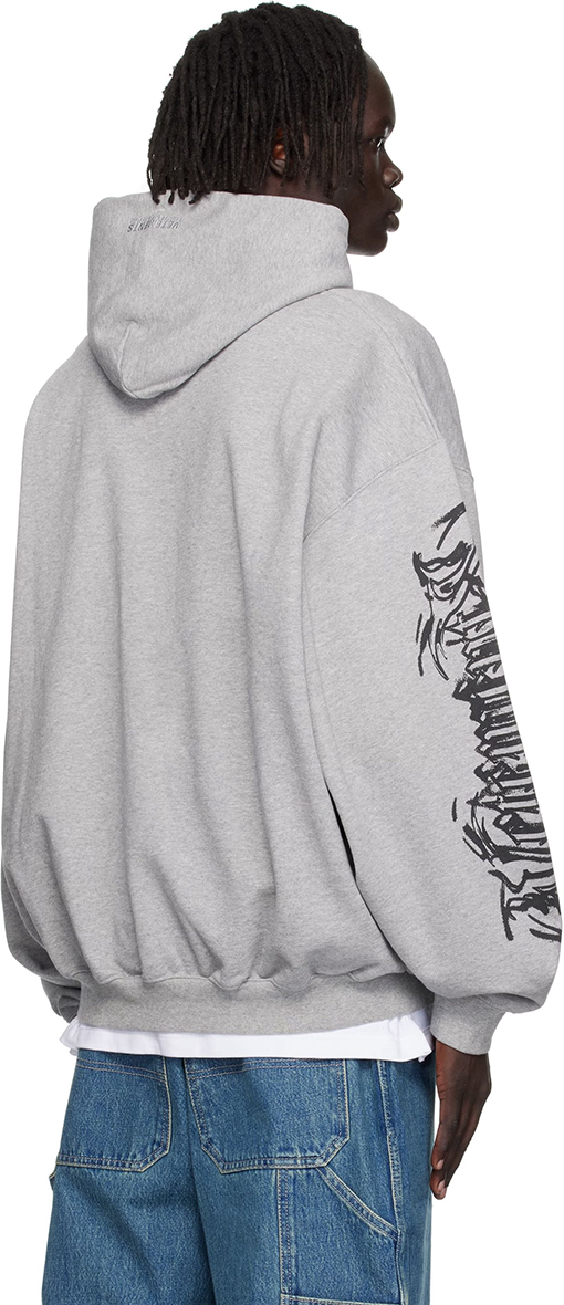 ヴェトモン フロントとバックスリーブ付きのナノウォーターマークフード付きスウェットシャツ