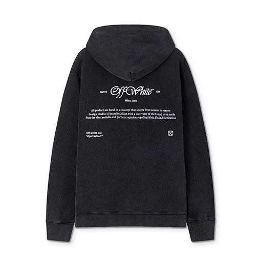 オフホワイト off white ファッショナブルな肖像油絵風460gウォッシュドフード付きスウェットシャツ