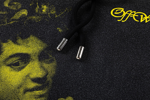 オフホワイト off white 新しいクラシックな肖像油絵風460gウォッシュドフード付きスウェットシャツ