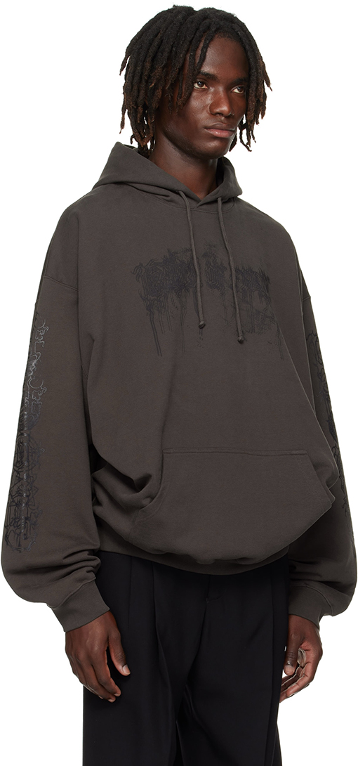 ヴェトモンスーパーコピー フロントとバックパネルナノプリントフード付きスウェットシャツ