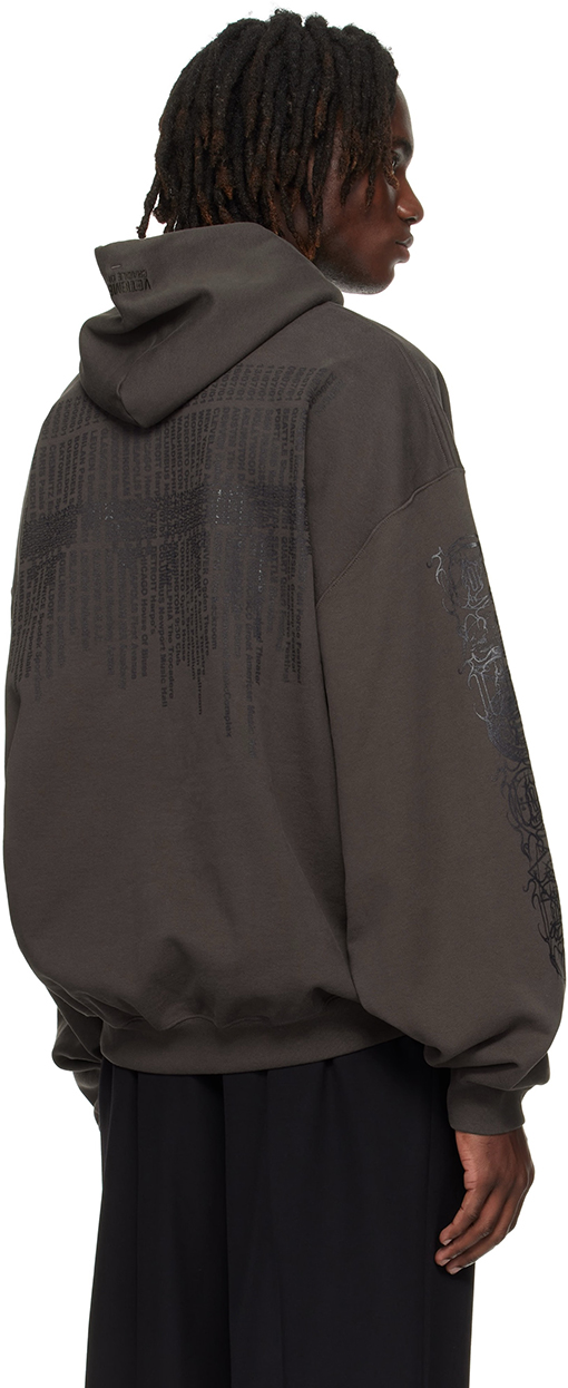 ヴェトモンスーパーコピー フロントとバックパネルナノプリントフード付きスウェットシャツ