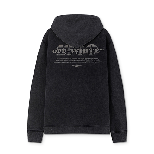 オフホワイト off white 新しいファッションポートレート油絵スタイル460gウォッシュフード付きスウェットシャツ