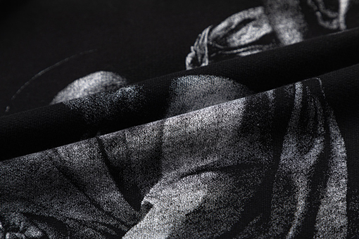 オフホワイト off white 新しい白黒肖像油絵風460gウォッシュドフード付きスウェットシャツ