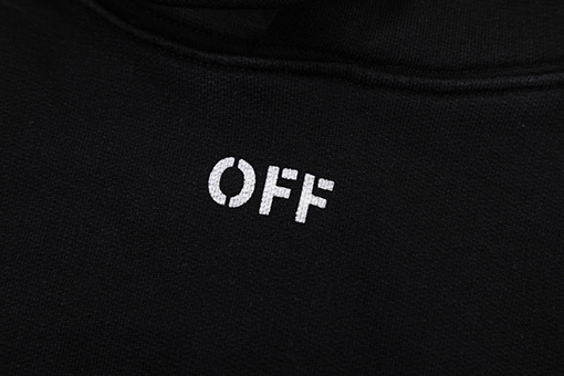 オフホワイト off white 新しい白黒肖像油絵風460gウォッシュドフード付きスウェットシャツ