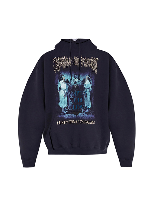 ヴェトモンコピー 新しいフロントとバックのナノプリントフード付きスウェットシャツ