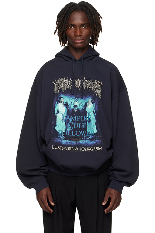 ヴェトモンコピー 新しいフロントとバックのナノプリントフード付きスウェットシャツ