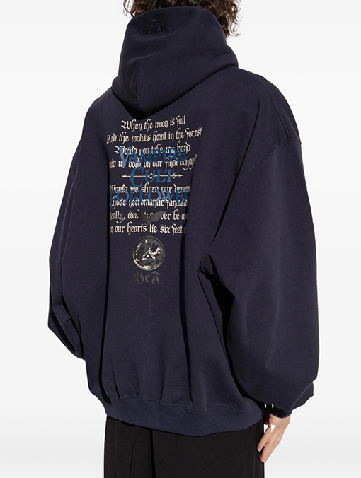 ヴェトモンコピー 新しいフロントとバックのナノプリントフード付きスウェットシャツ