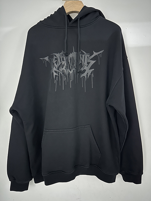 ヴェトモン フロントとバックのパネルを備えたナノプリントのウォッシュフード付きスウェットシャツ