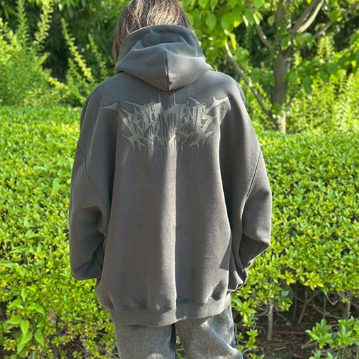 ヴェトモン フロントとバックのパネルを備えたナノプリントのウォッシュフード付きスウェットシャツ