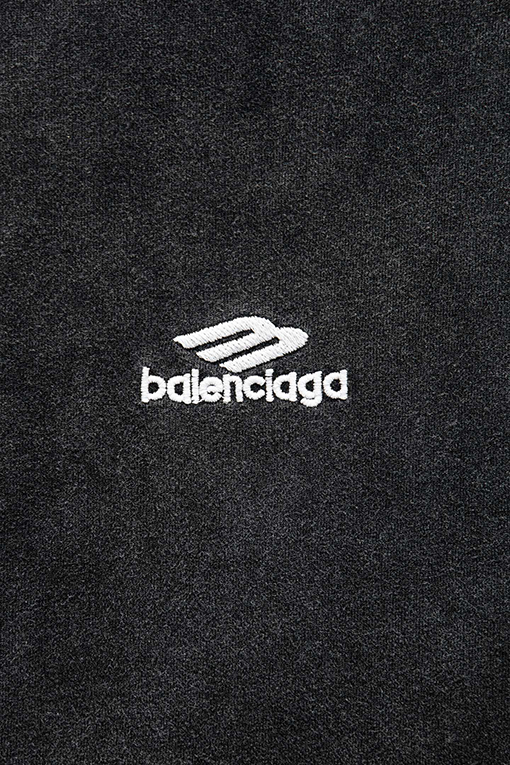 バレンシアガ Balenciaga ウォッシュのダメージ刺繍ストライプ半袖Tシャツ