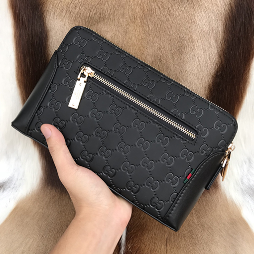 グッチ ダブルジップの高級メンズハンドバッグ