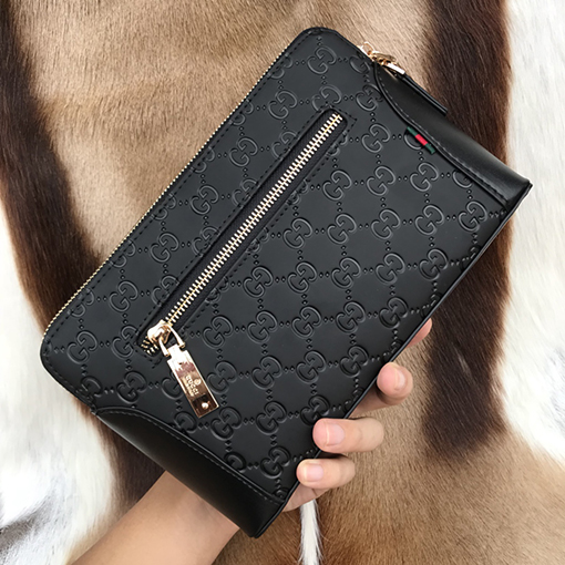 グッチ ダブルジップの高級メンズハンドバッグ