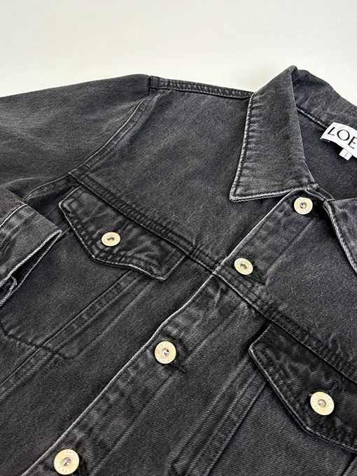 ロエベスーパーコピー 刺繍入りウォッシュダメージデニムジャケット