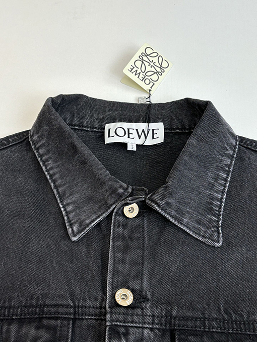 ロエベスーパーコピー 刺繍入りウォッシュダメージデニムジャケット