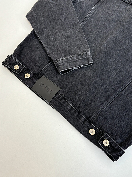 ロエベスーパーコピー 刺繍入りウォッシュダメージデニムジャケット