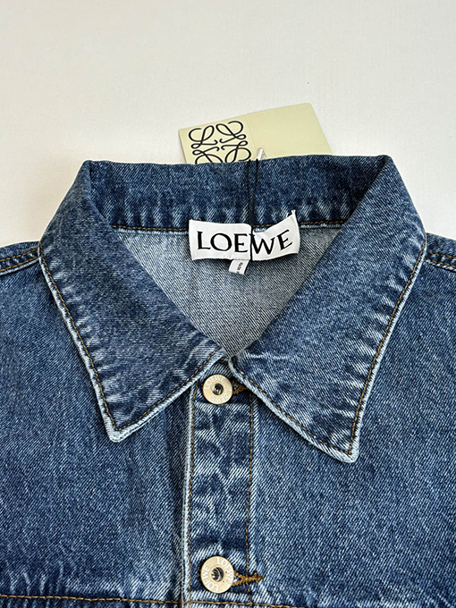 ロエベスーパーコピー 刺繍入りウォッシュダメージデニムジャケット