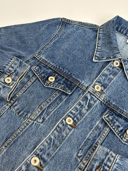 ロエベスーパーコピー 刺繍入りウォッシュダメージデニムジャケット