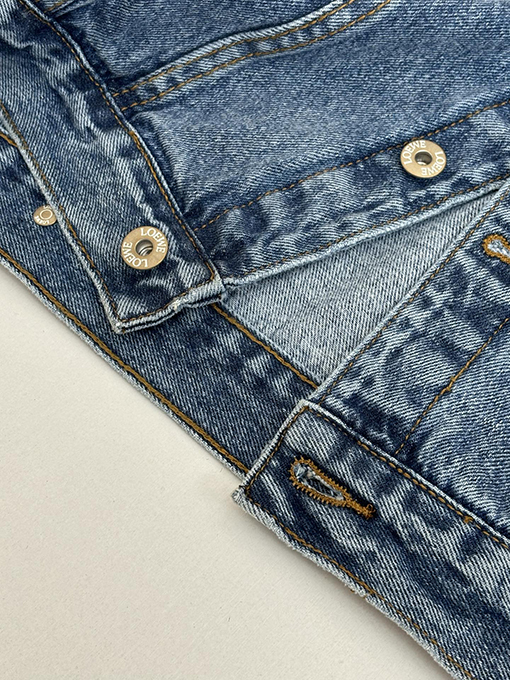 ロエベスーパーコピー 刺繍入りウォッシュダメージデニムジャケット