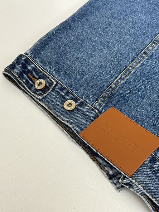 ロエベスーパーコピー 刺繍入りウォッシュダメージデニムジャケット