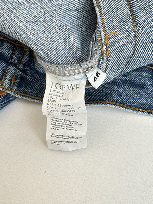 ロエベスーパーコピー 刺繍入りウォッシュダメージデニムジャケット