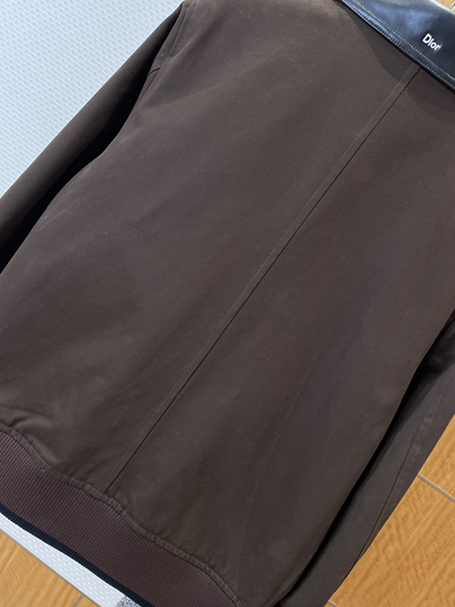 ディオール 刺繍カラーブロックレザーカラーコート