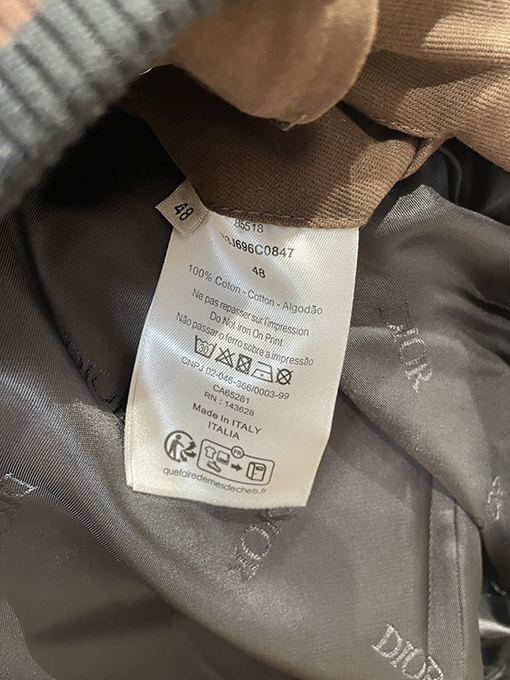 ディオール 刺繍カラーブロックレザーカラーコート