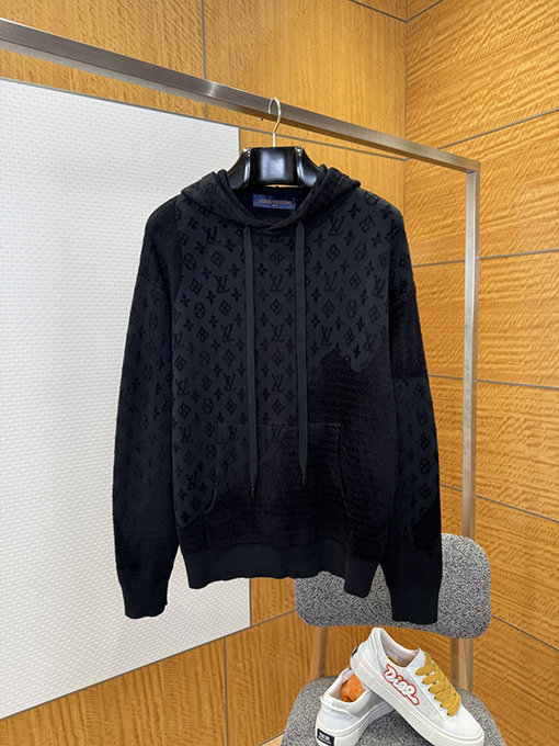 ルイヴィトン 全面プリントのドローストリングパーカー