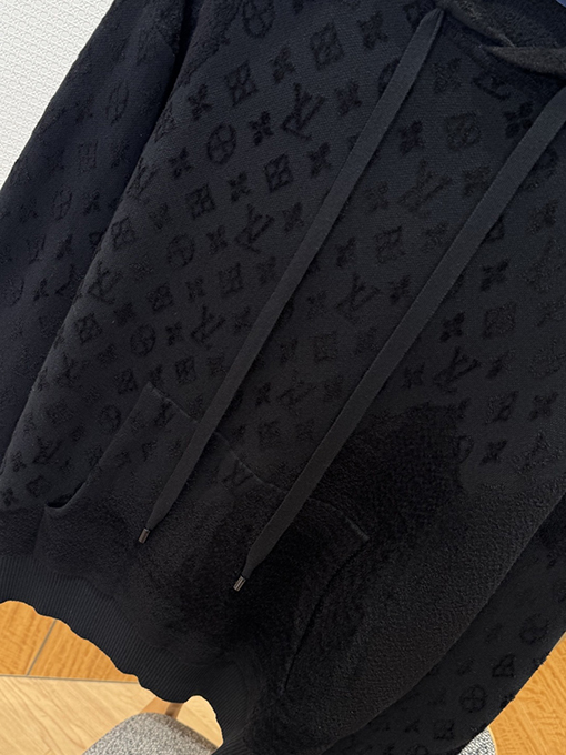 ルイヴィトン 全面プリントのドローストリングパーカー