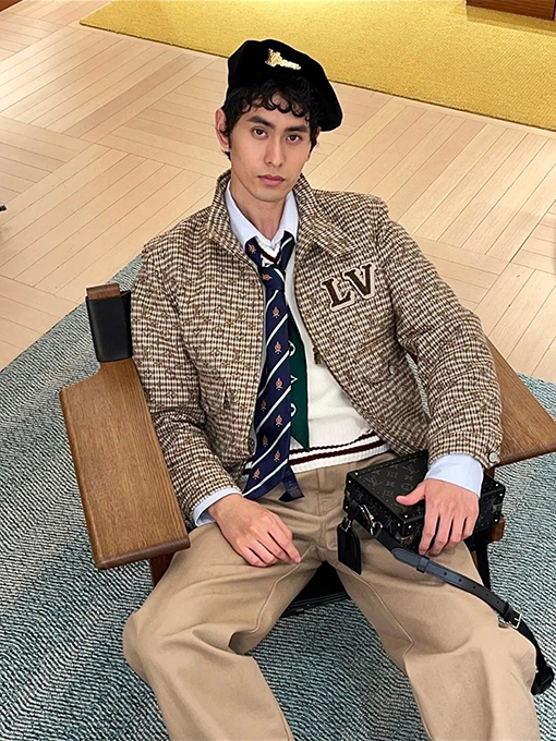 ルイヴィトン ビーズ刺繍モノグラムベースボールジャージ